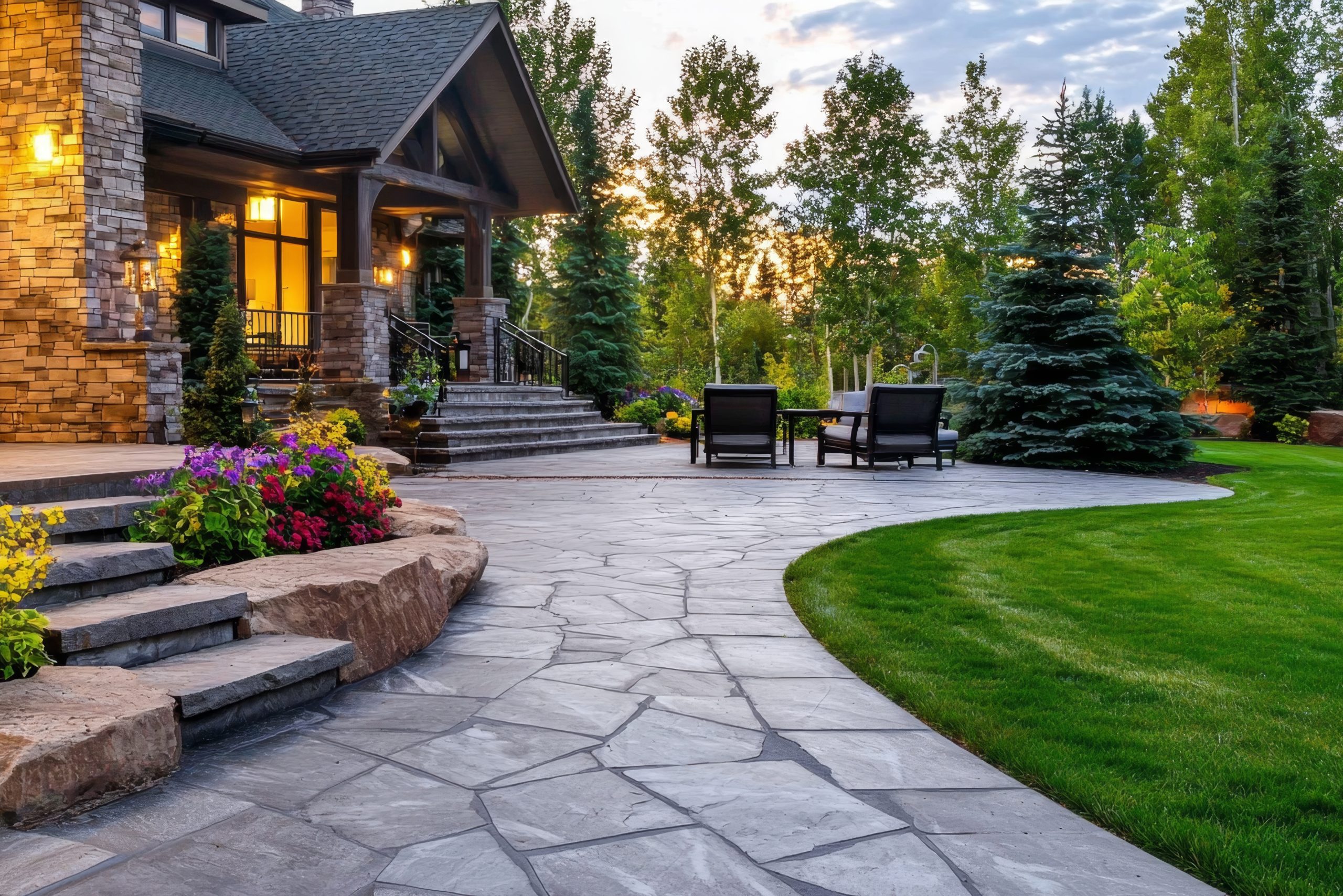 Stamped Concrete Walkway